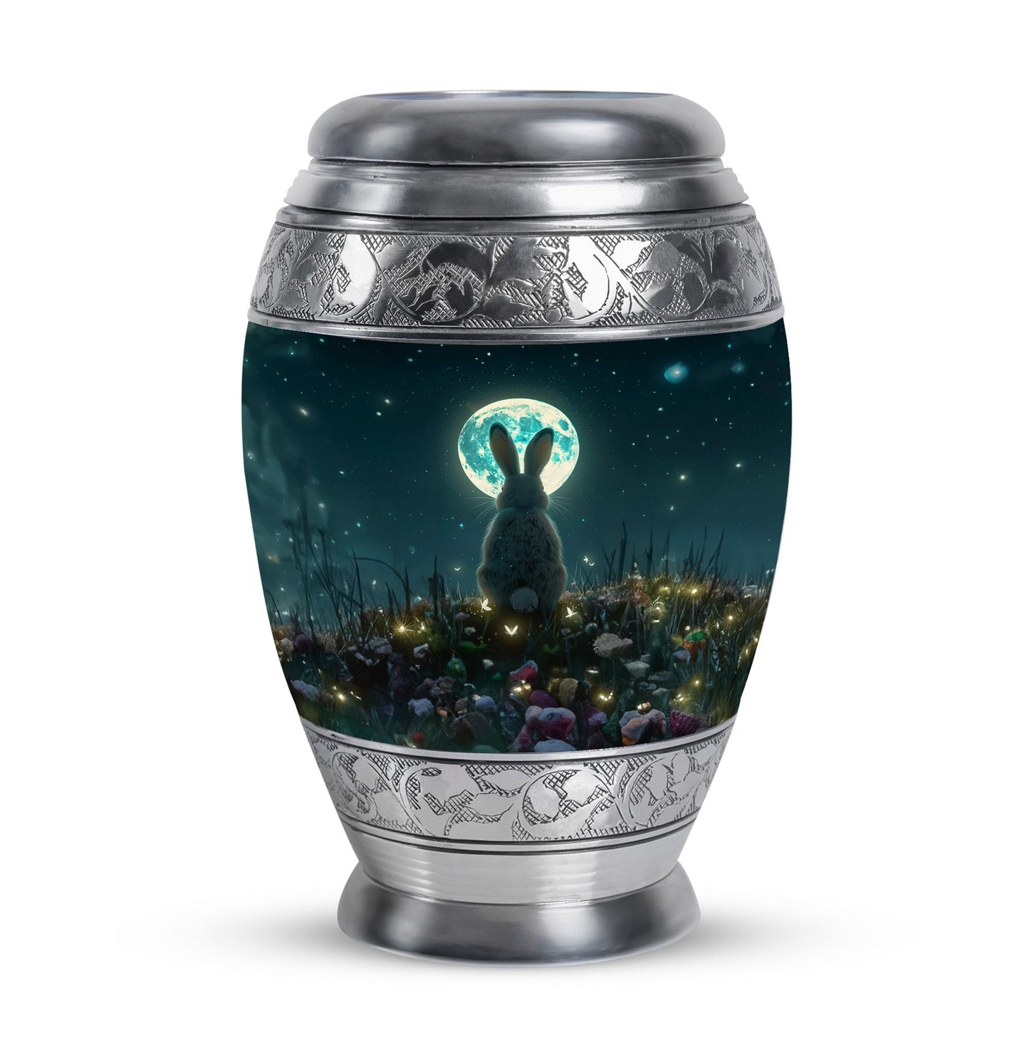 White Personalized Galaxy Keepsake Urn for Human Ashes - 10-inch, 200 cu in - Yatskia
