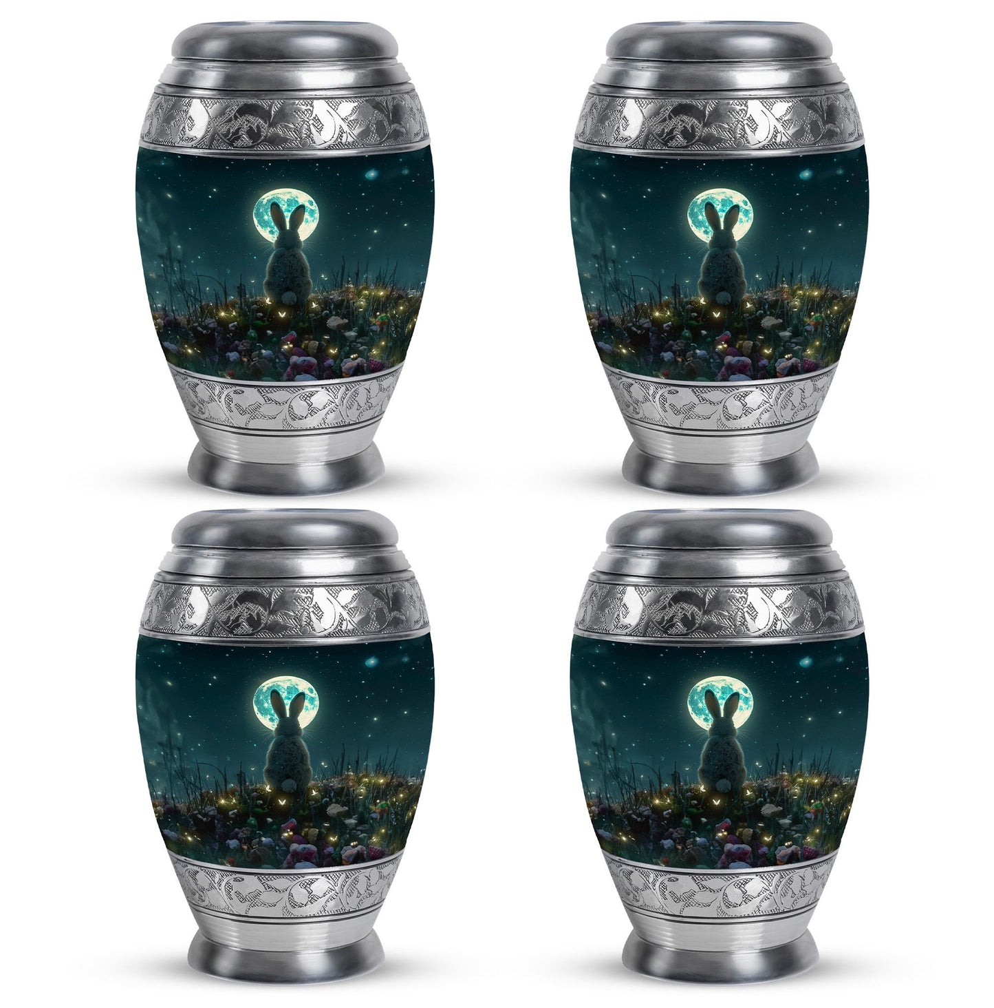 White Personalized Galaxy Keepsake Urn for Human Ashes - 10-inch, 200 cu in - Yatskia