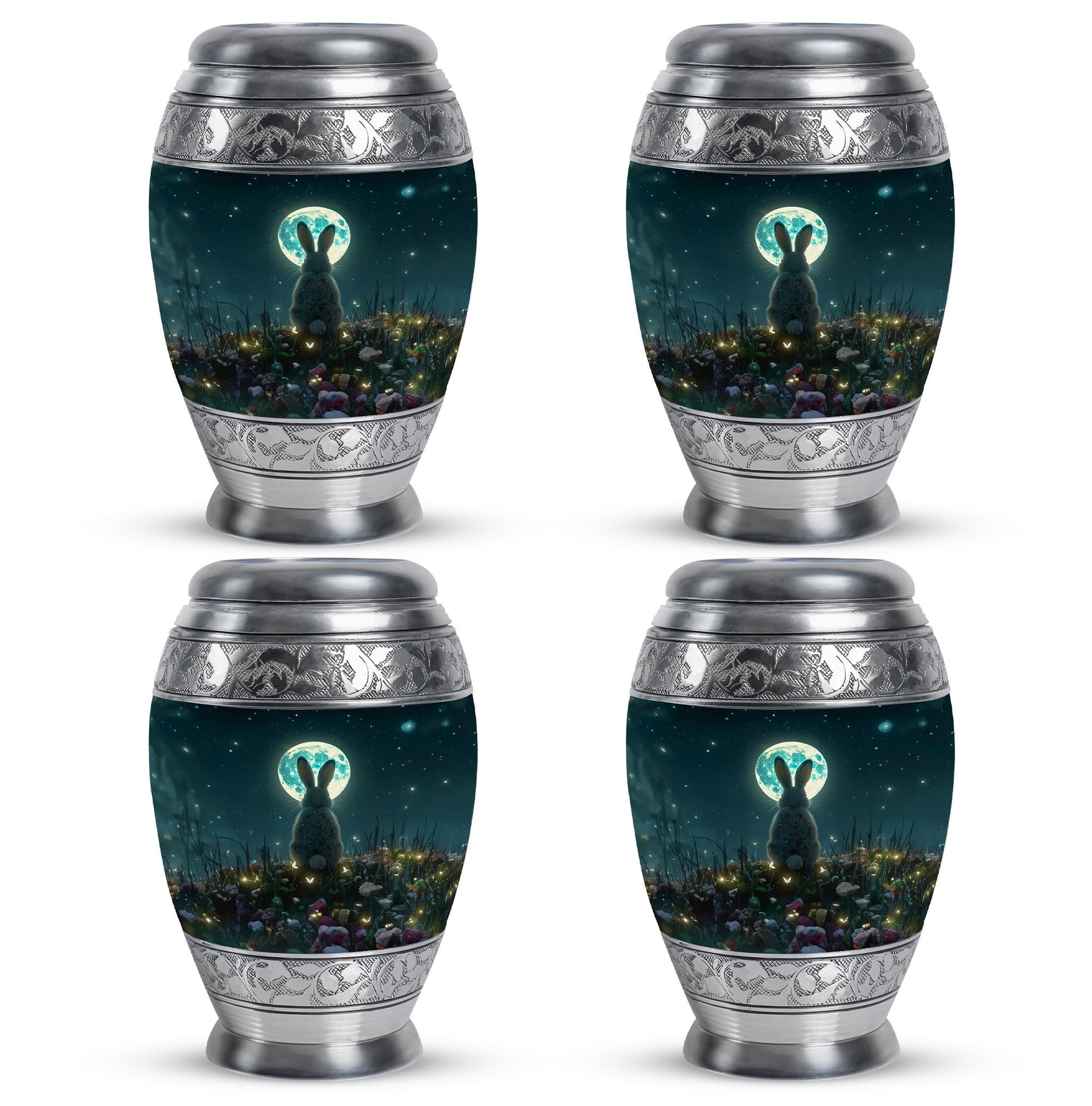 White Bunny Moon Small Urns For Ashes Large Funeral, Ashes Urn