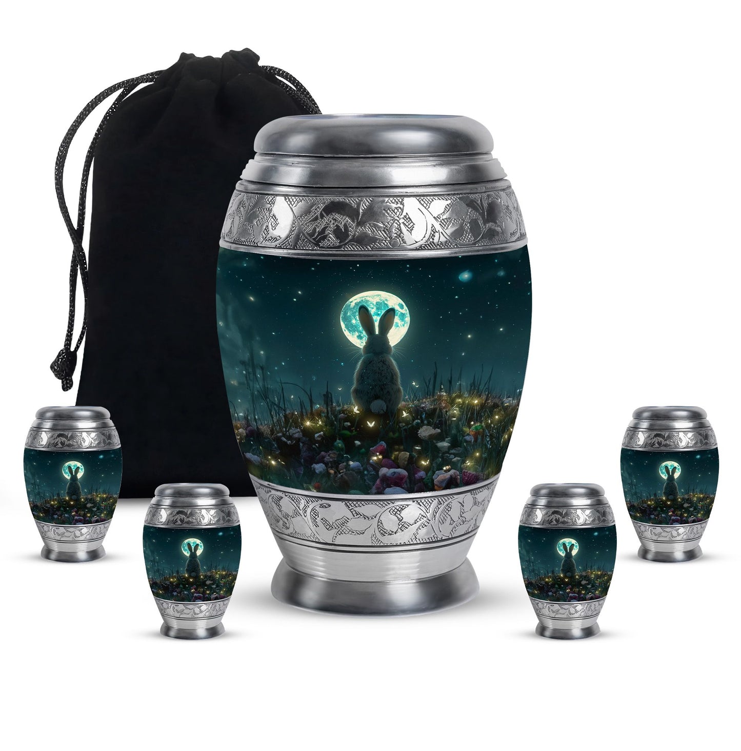 White Personalized Galaxy Keepsake Urn for Human Ashes - 10-inch, 200 cu in - Yatskia
