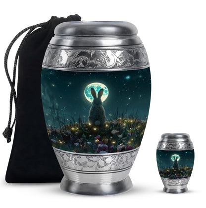 White Personalized Galaxy Keepsake Urn for Human Ashes - 10-inch, 200 cu in - Yatskia