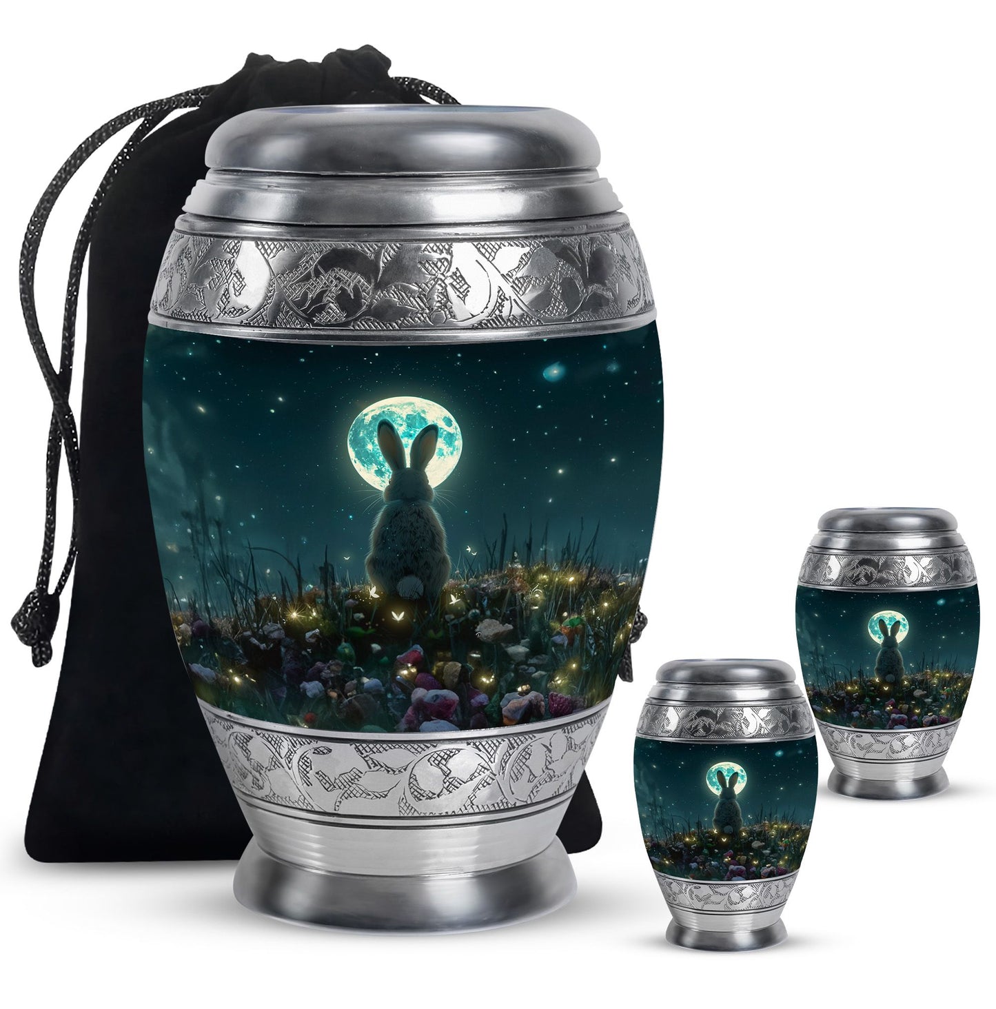 White Personalized Galaxy Keepsake Urn for Human Ashes - 10-inch, 200 cu in - Yatskia