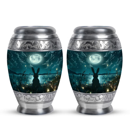 White Personalized Galaxy Cremation Urn for Adults - 10-inch, 200 cu in - Yatskia