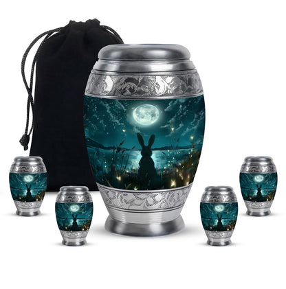 White Personalized Galaxy Cremation Urn for Adults - 10-inch, 200 cu in - Yatskia