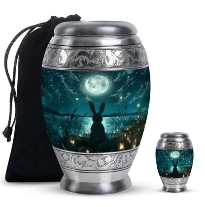 White Personalized Galaxy Cremation Urn for Adults - 10-inch, 200 cu in - Yatskia