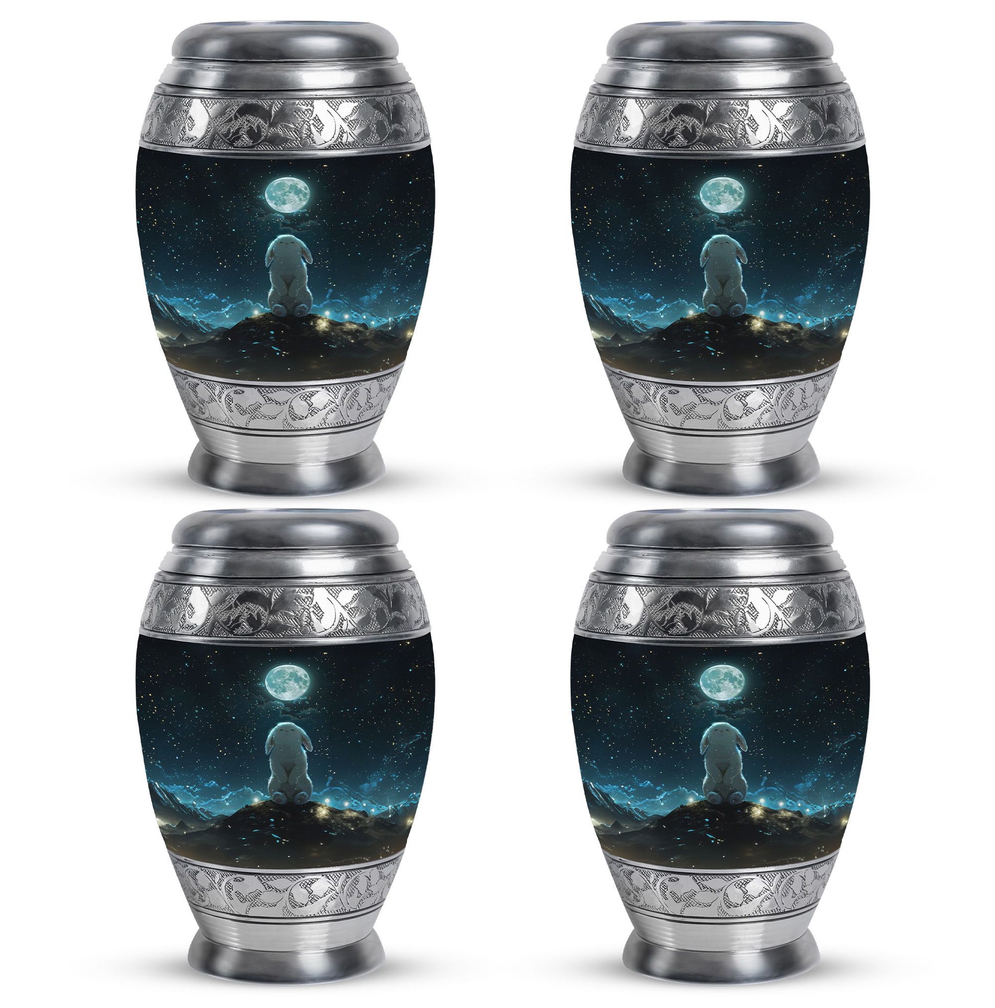 White Bunny Moon Women Funeral - Cremation Urns For Ashes For Women