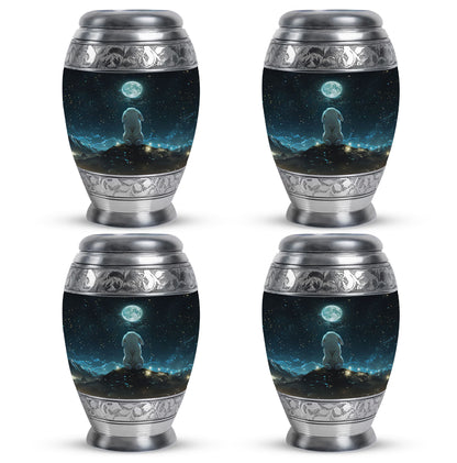 White Personalized Galaxy Cremation Urn for Women - 10-inch, 200 cu in - Yatskia
