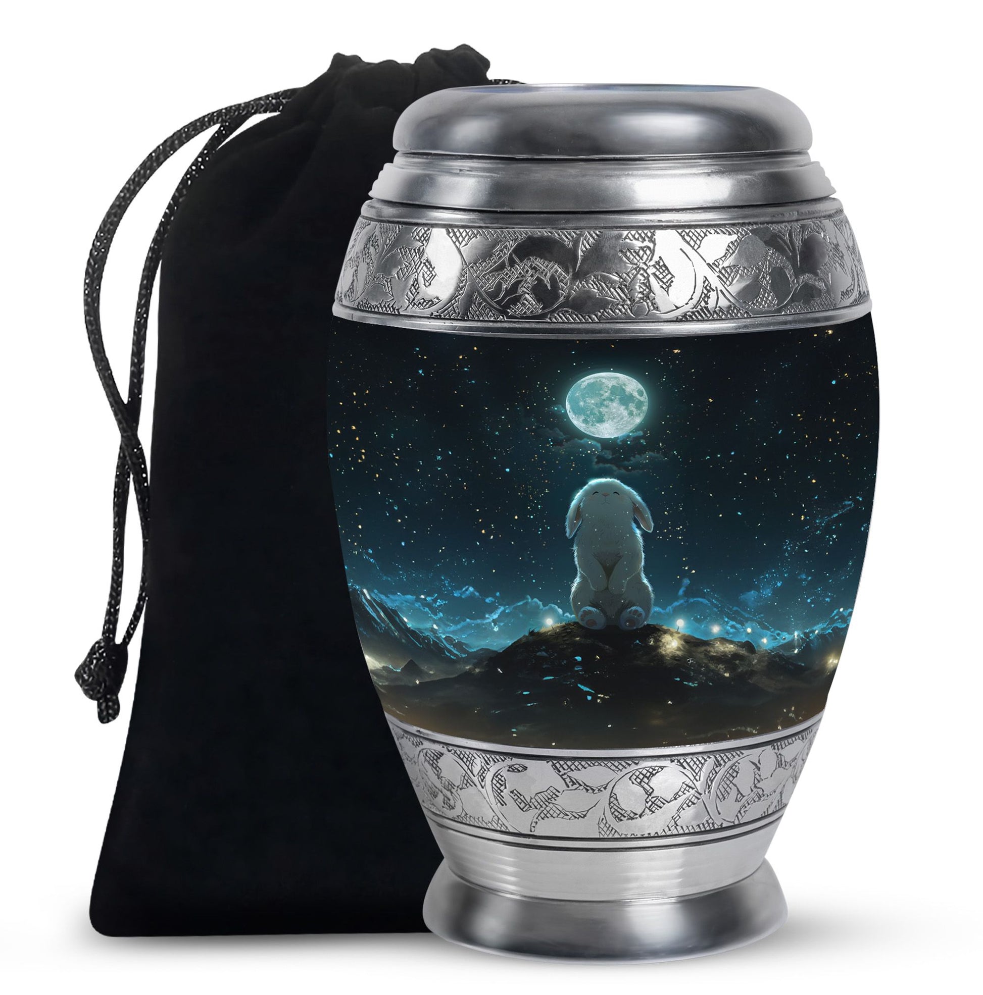 White Bunny Moon Women Funeral - Cremation Urns For Ashes For Women
