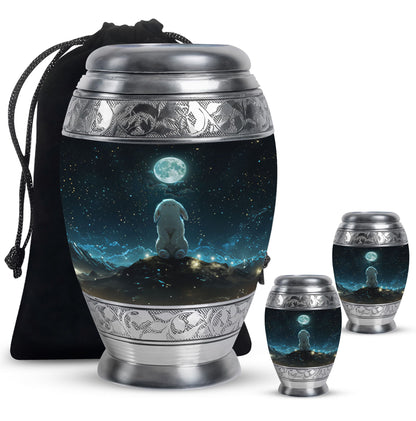 White Personalized Galaxy Cremation Urn for Women - 10-inch, 200 cu in - Yatskia