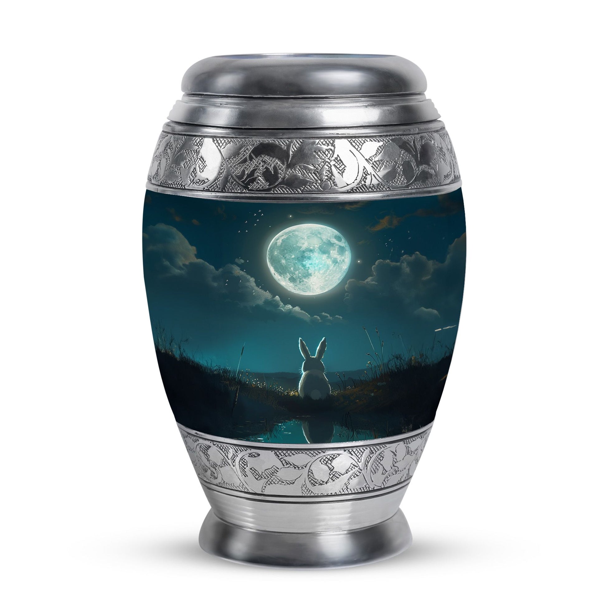 White Bunny Moon Miniature Urns For Human Ashes Funeral, Ashes Urn