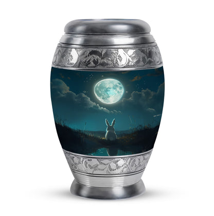 White Personalized Galaxy Cremation Urn for Human Ashes - 10-inch, 200 cu in - Yatskia