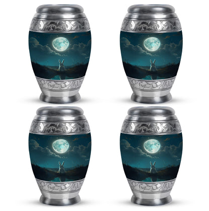 White Personalized Galaxy Cremation Urn for Human Ashes - 10-inch, 200 cu in - Yatskia