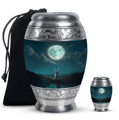 White Personalized Galaxy Cremation Urn for Human Ashes - 10-inch, 200 cu in - Yatskia