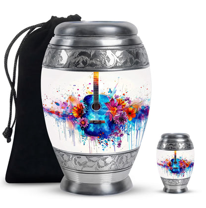 Personalized Guitar Cremation Urn for Human Ashes - 10-inch, 200 cu in - Yatskia