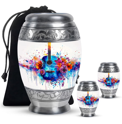Personalized Guitar Cremation Urn for Human Ashes - 10-inch, 200 cu in - Yatskia