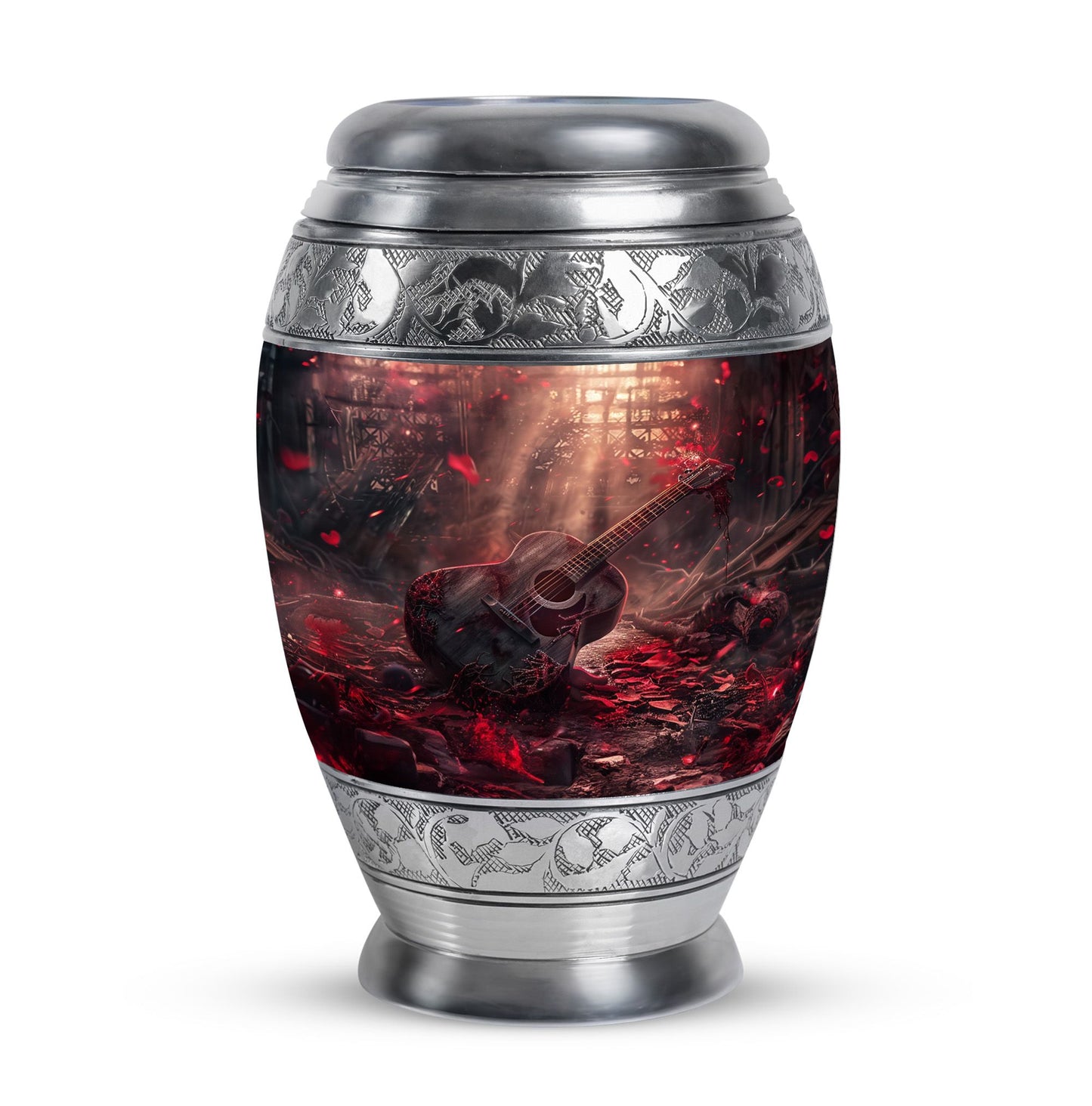 Personalized Guitar Cremation Urn for Men - 10-inch, 200 cu in - Yatskia