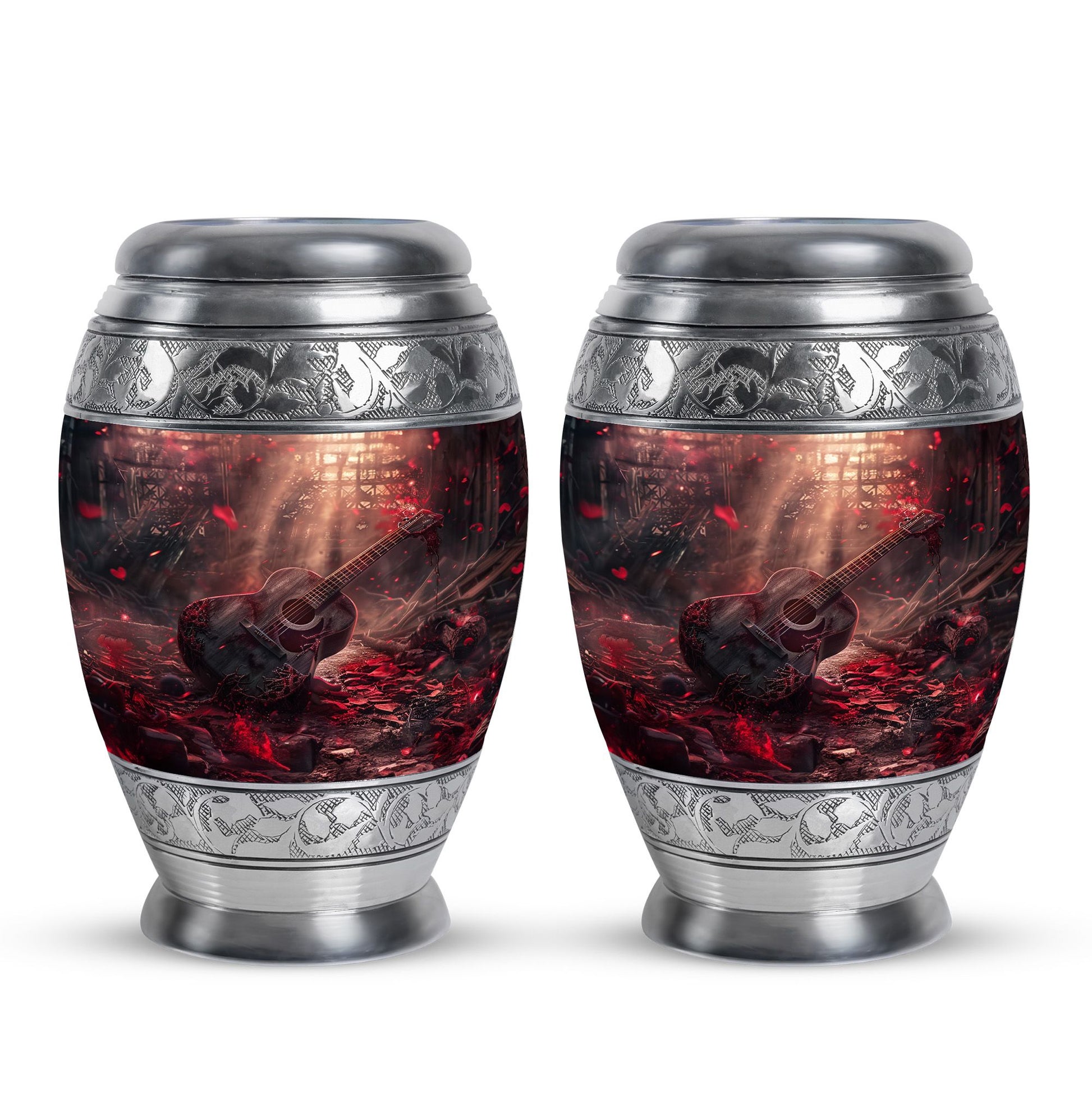 Guitar Cremation Urns For Large Human Ashes - Funeral Urns For Men