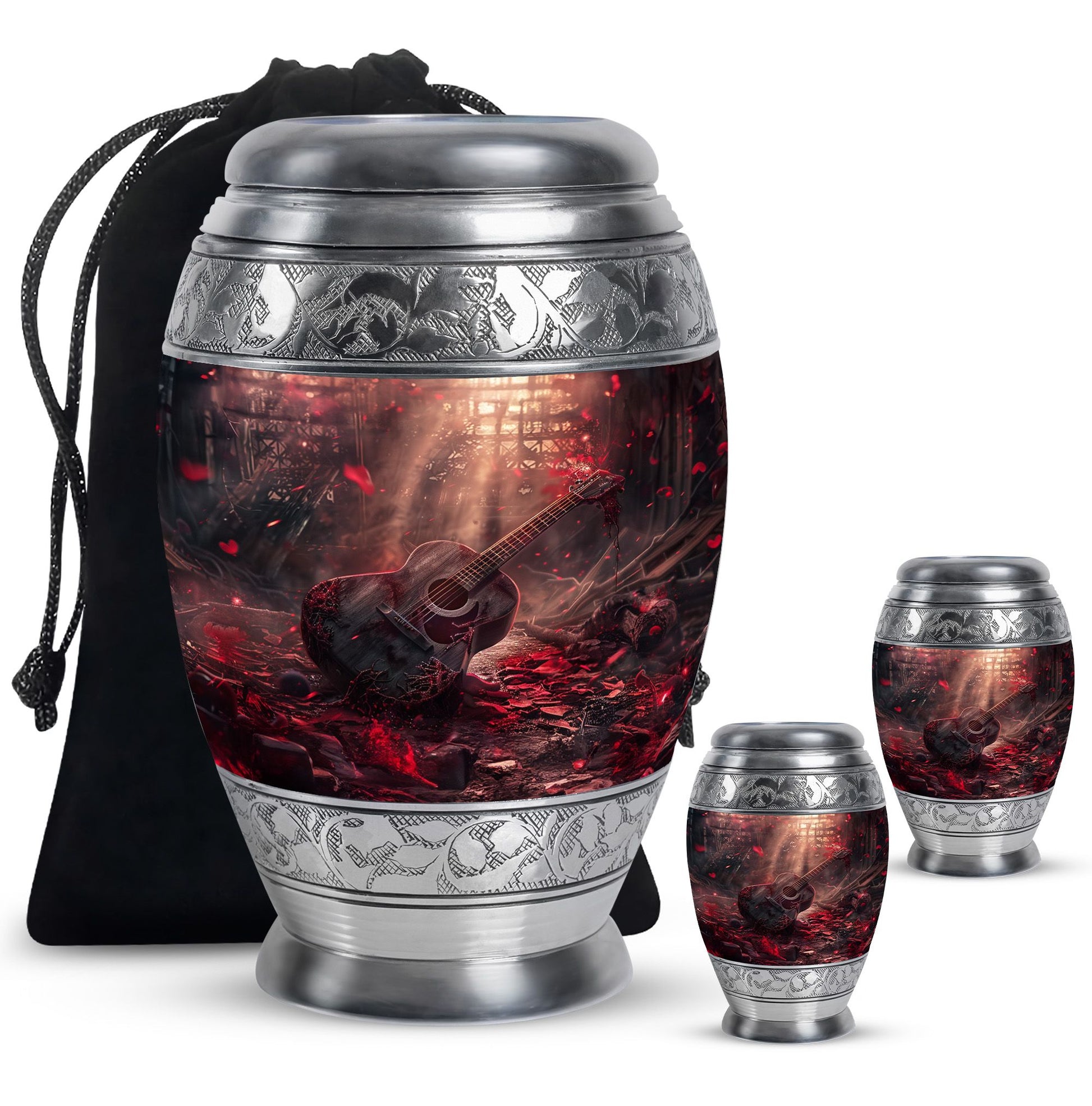 Guitar Cremation Urns For Large Human Ashes - Funeral Urns For Men