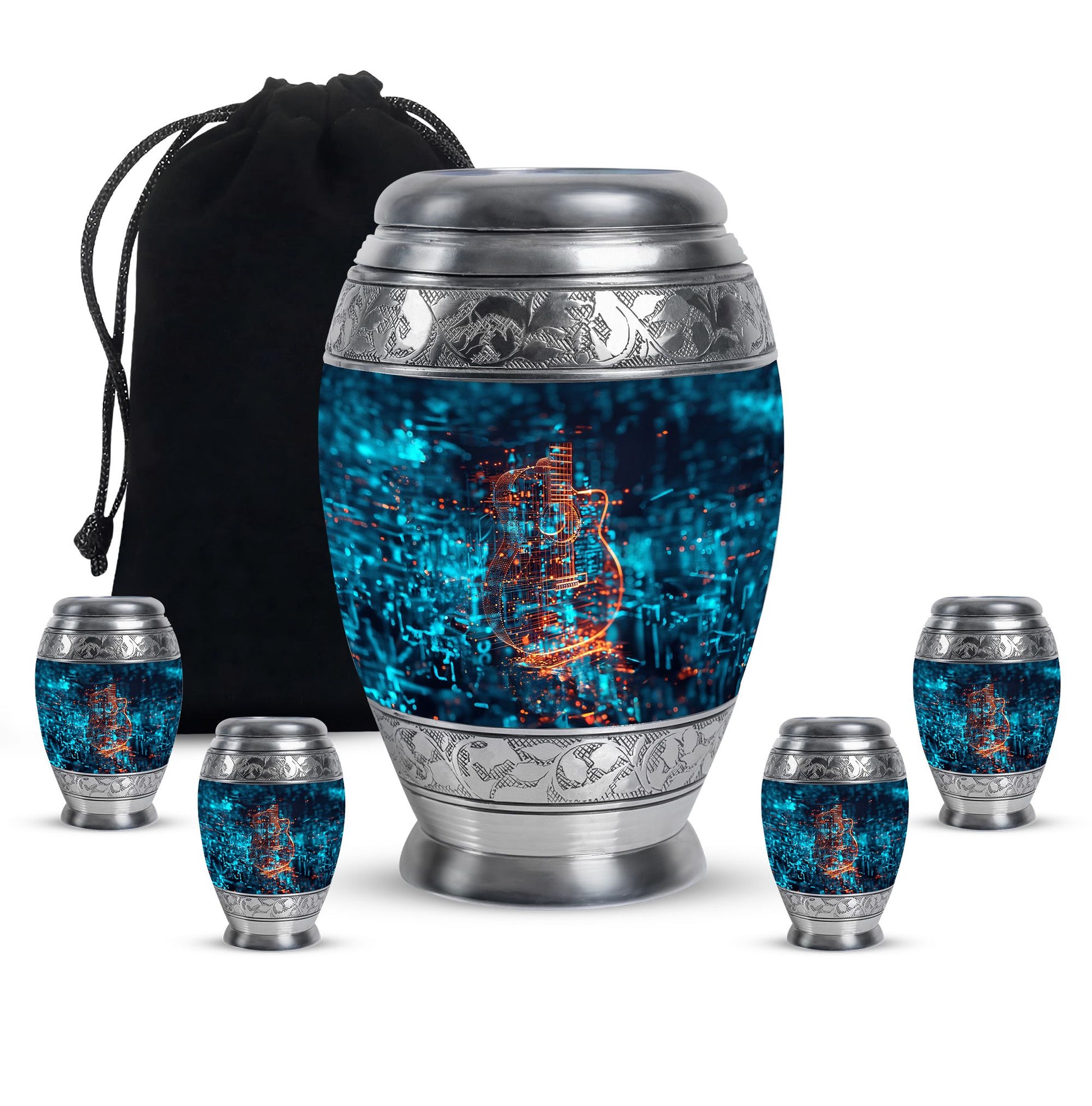 Guitar Urn For Human Ashes Keepsake Funeral, Ashes Cremation Urn