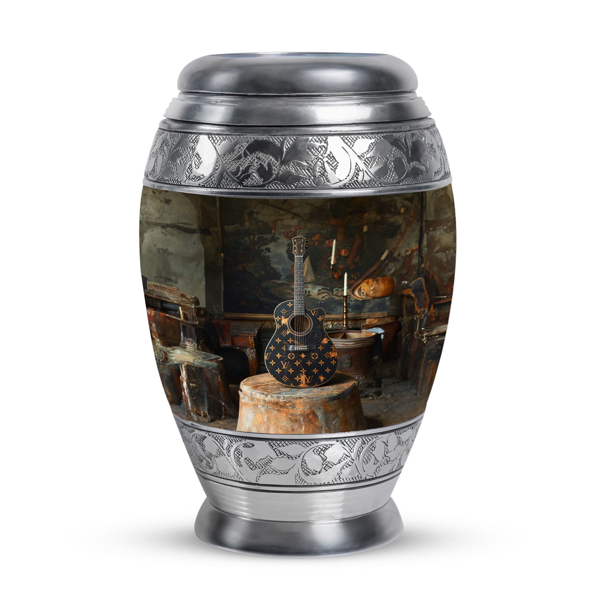 Guitar Small Urn Large Funeral, Ashes Urn For Ashes