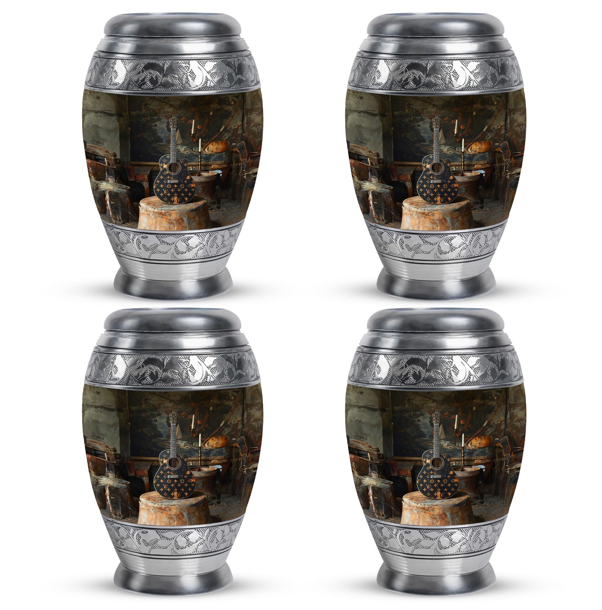 Guitar Small Urn Large Funeral, Ashes Urn For Ashes