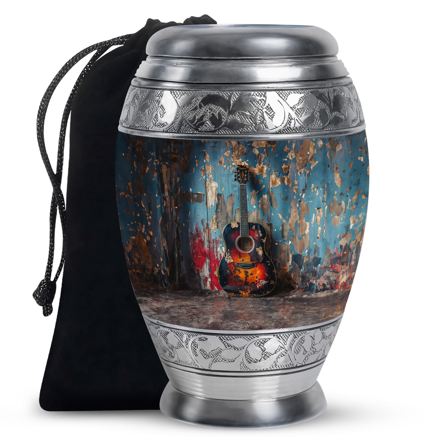 Personalized Guitar Keepsake Urn for Human Ashes - 10-inch, 200 cu in - Yatskia