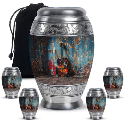 Personalized Guitar Keepsake Urn for Human Ashes - 10-inch, 200 cu in - Yatskia