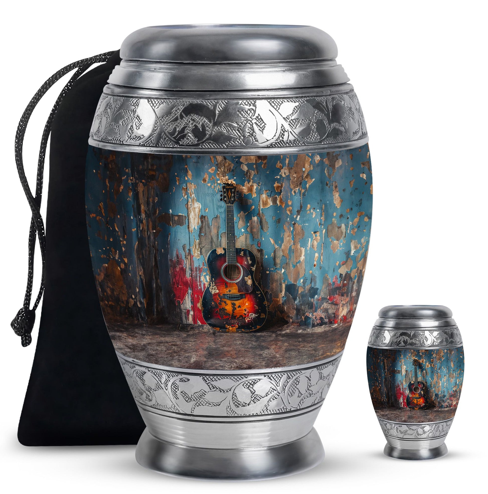 Guitar Mini Urns For Human Ashes Funeral, Ashes Cremation Urn