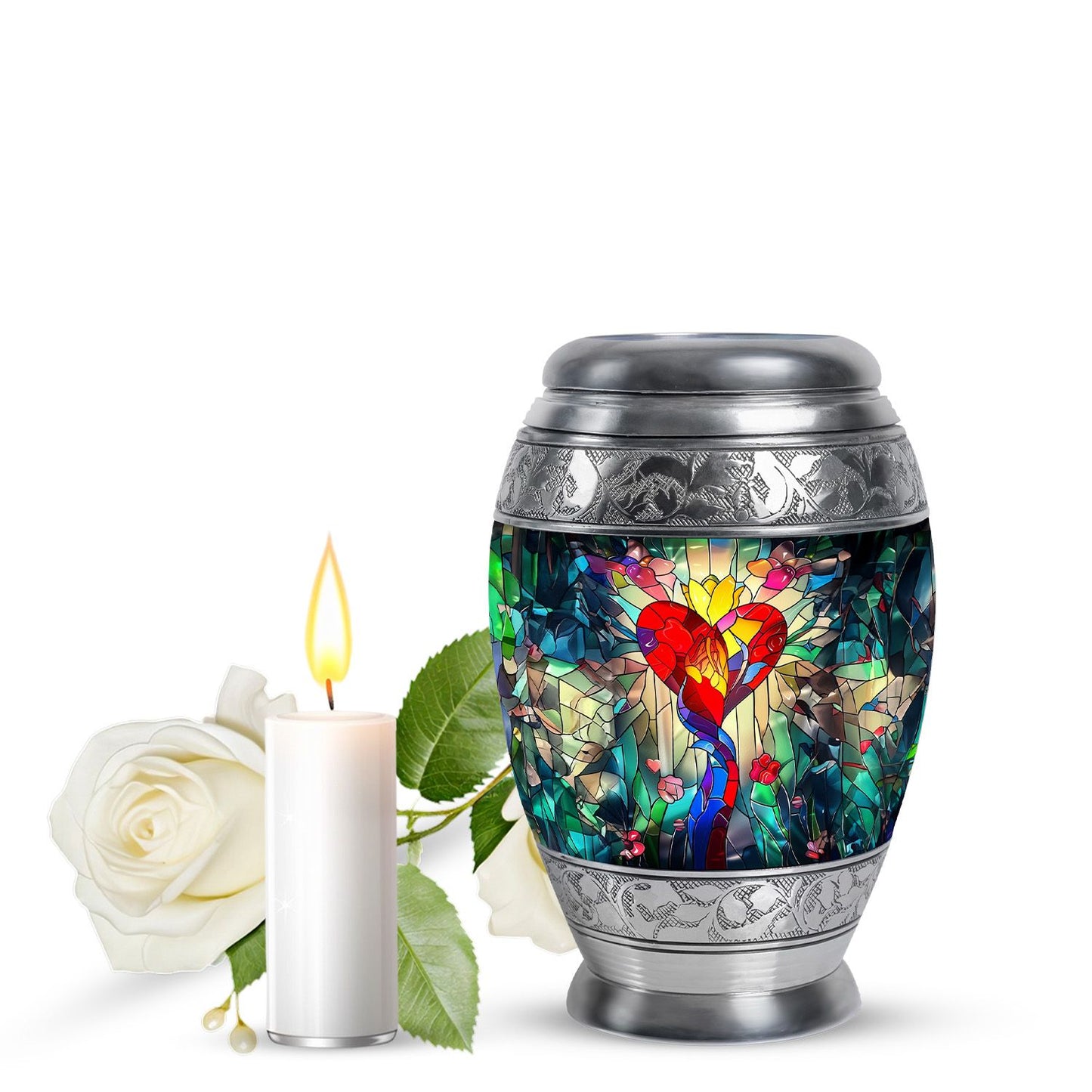 Glass Artistic Cremation Urn for Men - 10-inch, 200 cu in - Yatskia