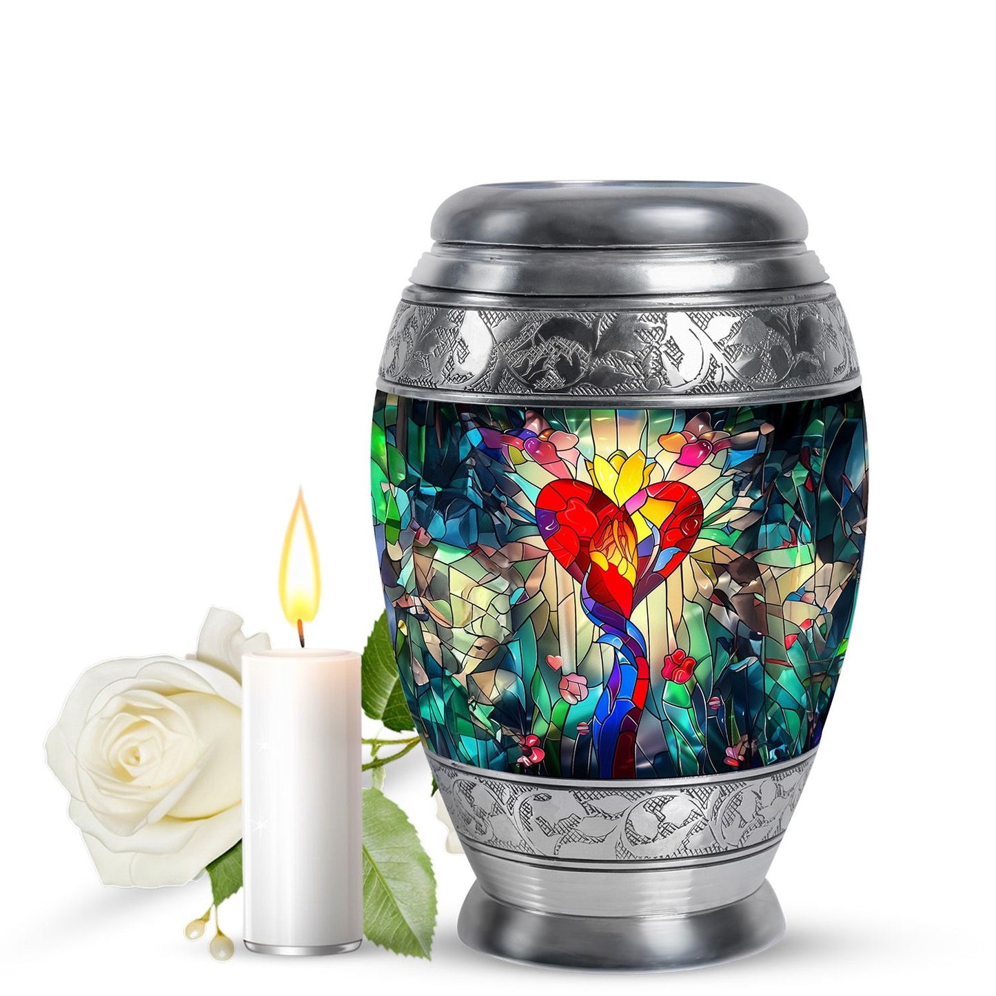 Glass Artistic Cremation Urn for Men - 10-inch, 200 cu in - Yatskia