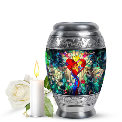 Glass Artistic Cremation Urn for Men - 10-inch, 200 cu in - Yatskia