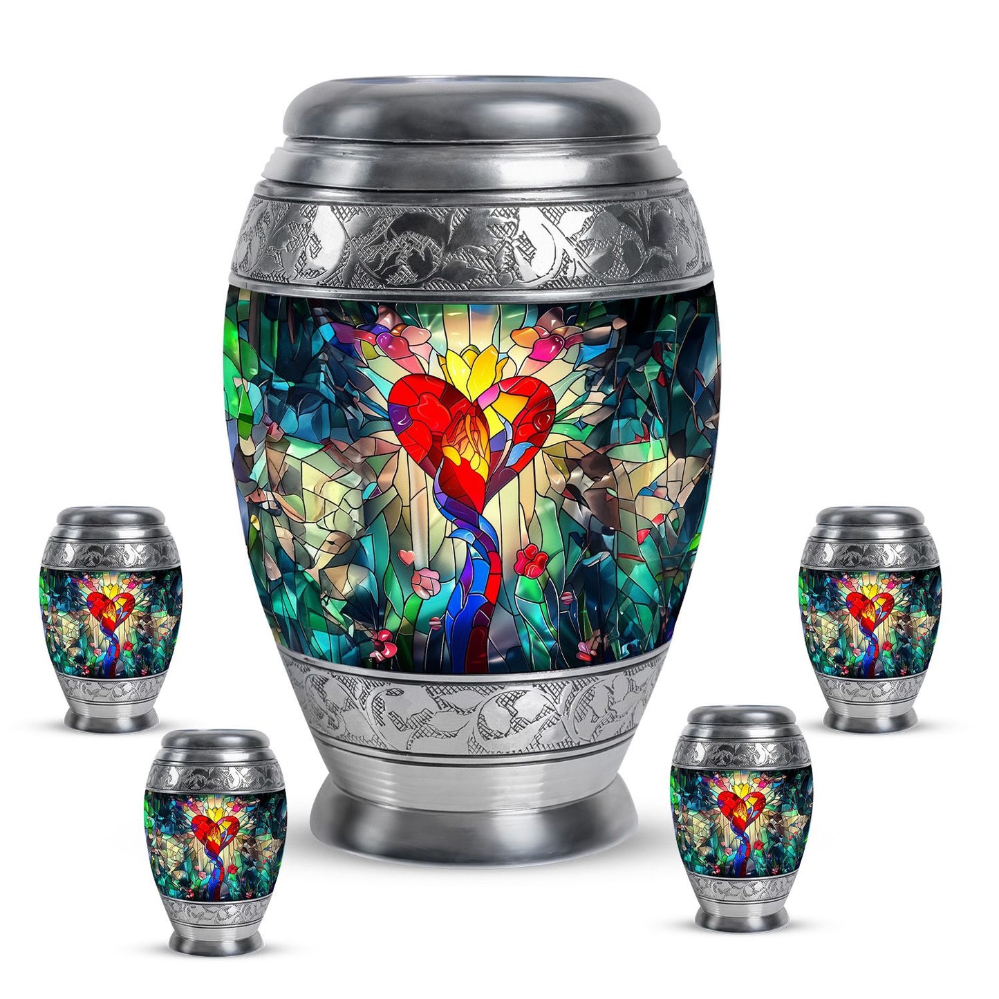 Glass Artistic Cremation Urn for Men - 10-inch, 200 cu in - Yatskia