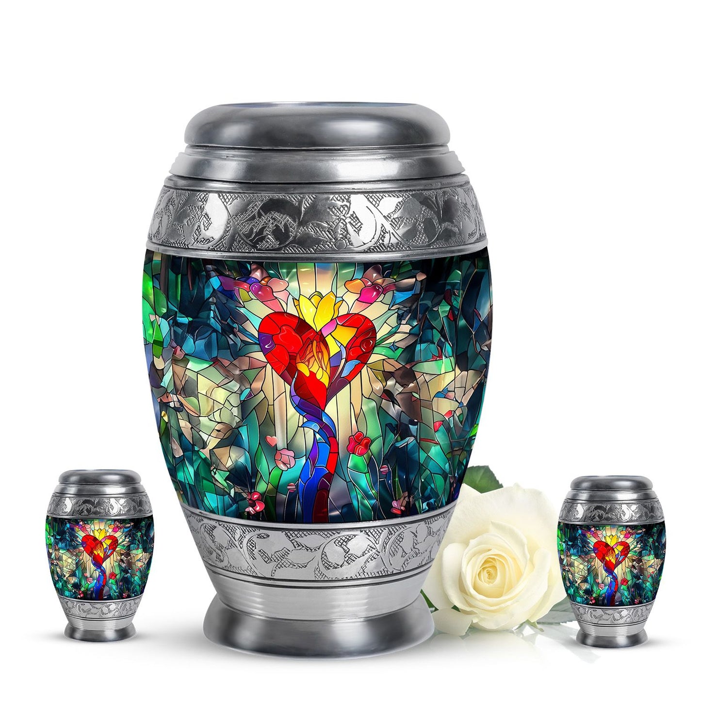 Glass Artistic Cremation Urn for Men - 10-inch, 200 cu in - Yatskia