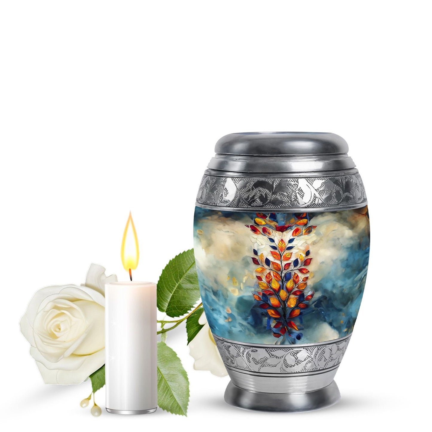Glass Artistic Keepsake Urn for Human Ashes - 10-inch, 200 cu in - Yatskia