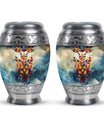 Stained Glass Cremation Urns Large & Small Combo - Funeral Urns For Man