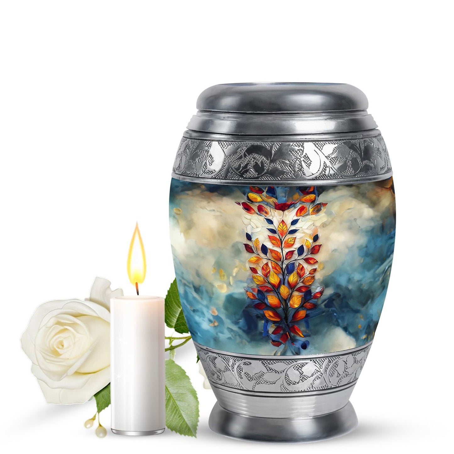 Glass Artistic Keepsake Urn for Human Ashes - 10-inch, 200 cu in - Yatskia