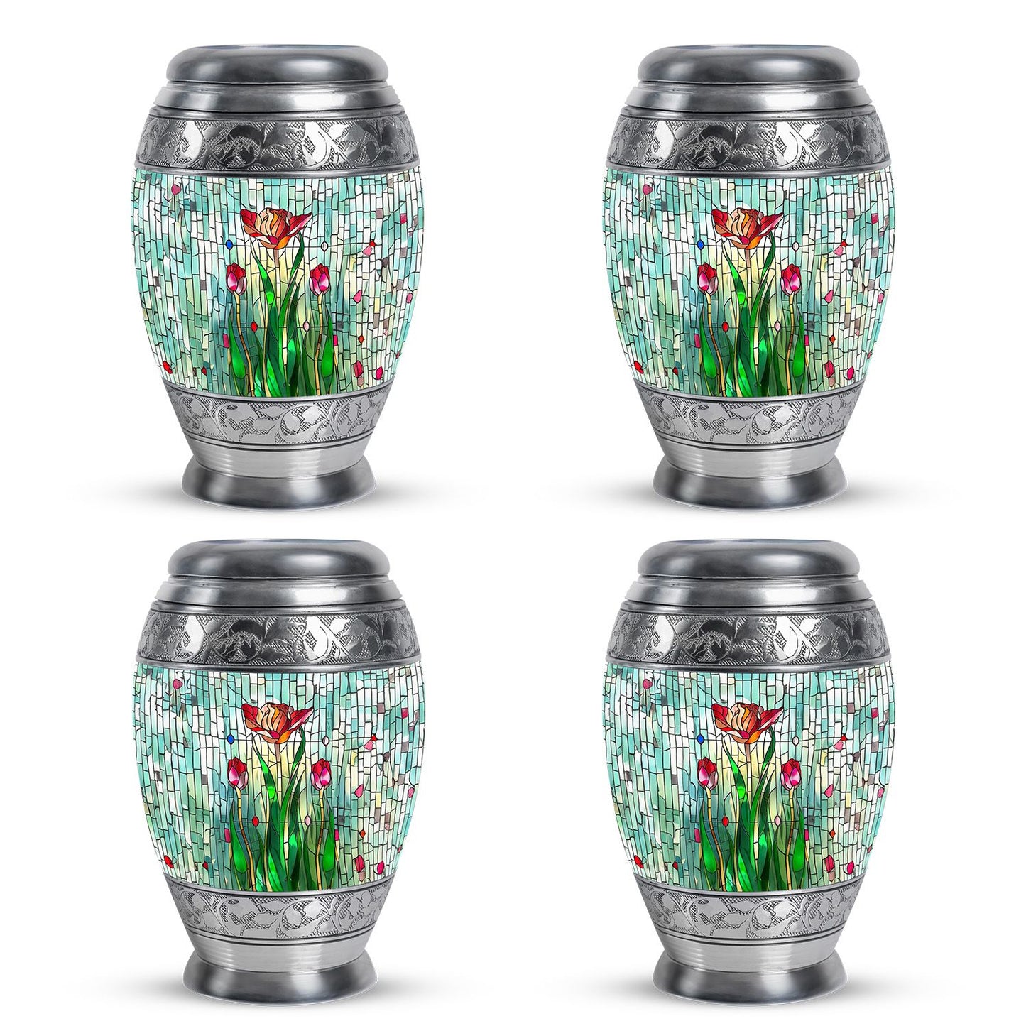 Glass Artistic Cremation Urn for Human Ashes - 10-inch, 200 cu in - Yatskia