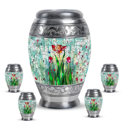 Glass Artistic Cremation Urn for Human Ashes - 10-inch, 200 cu in - Yatskia