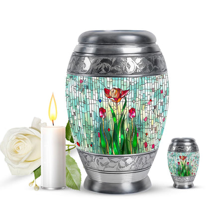Glass Artistic Cremation Urn for Human Ashes - 10-inch, 200 cu in - Yatskia
