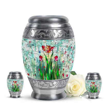 Glass Artistic Cremation Urn for Human Ashes - 10-inch, 200 cu in - Yatskia