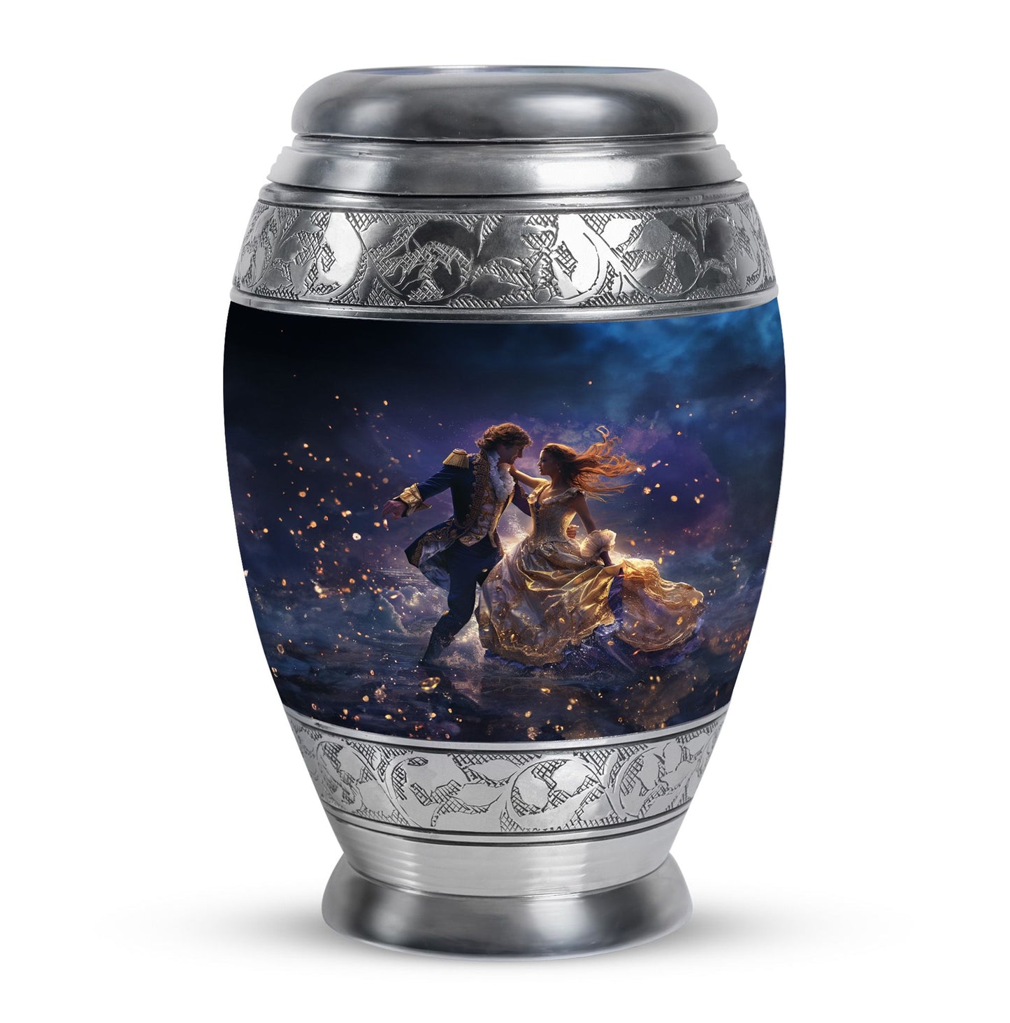 Personalized Couple Cremation Urn for Human Ashes - 10-inch, 200 cu in - Yatskia