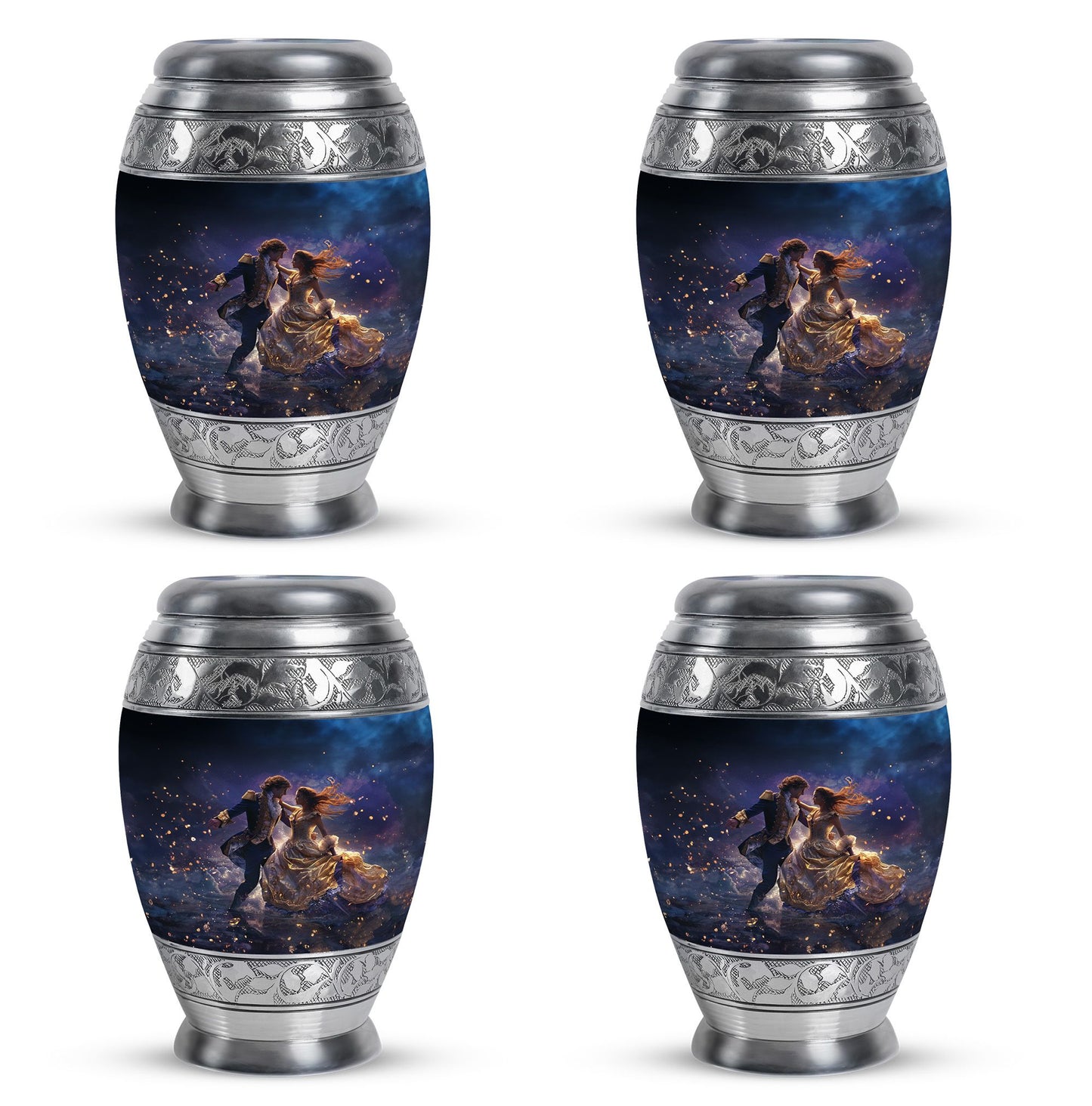 Personalized Couple Cremation Urn for Human Ashes - 10-inch, 200 cu in - Yatskia