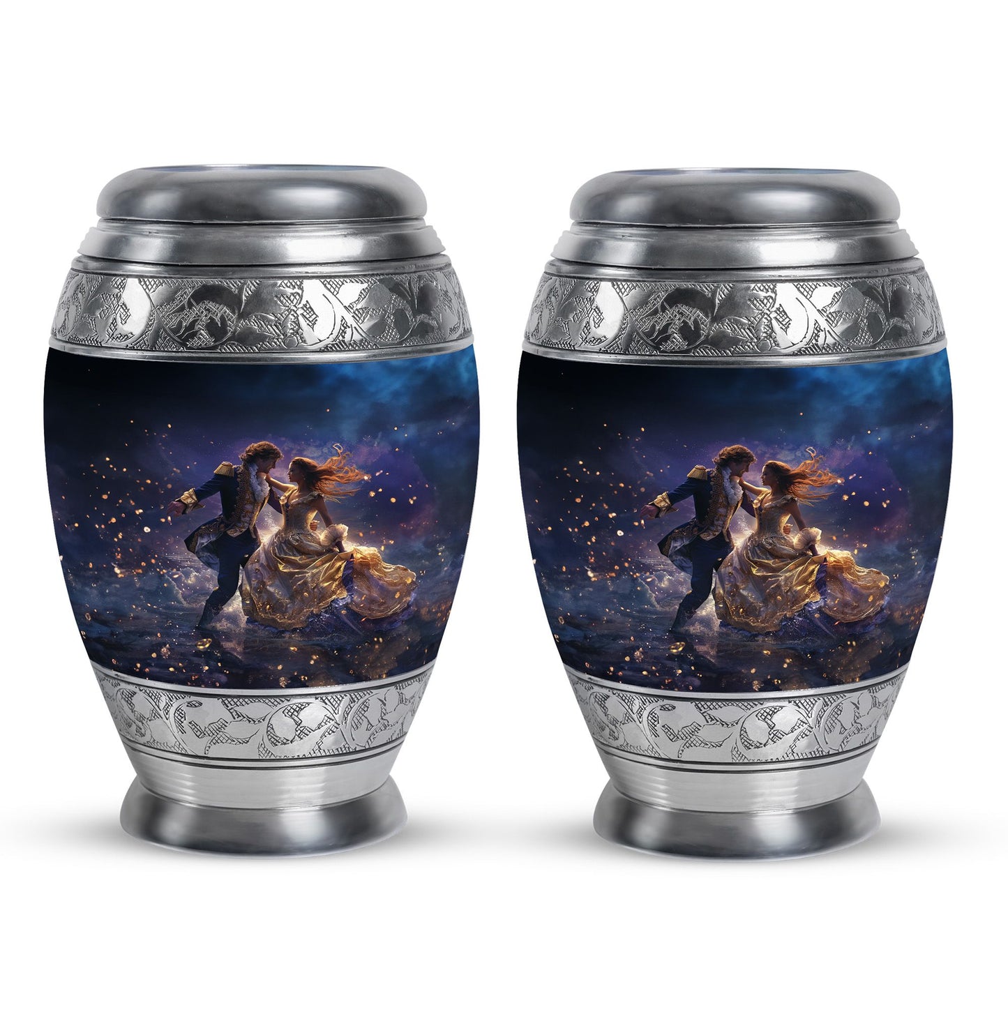 Personalized Couple Cremation Urn for Human Ashes - 10-inch, 200 cu in - Yatskia
