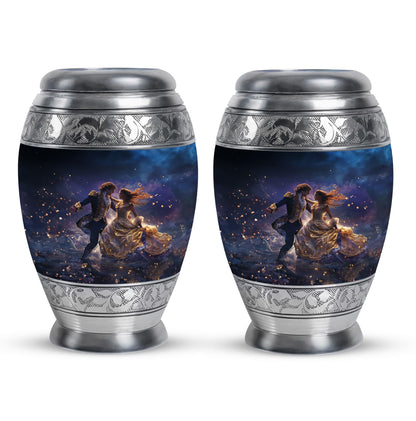 Personalized Couple Cremation Urn for Human Ashes - 10-inch, 200 cu in - Yatskia