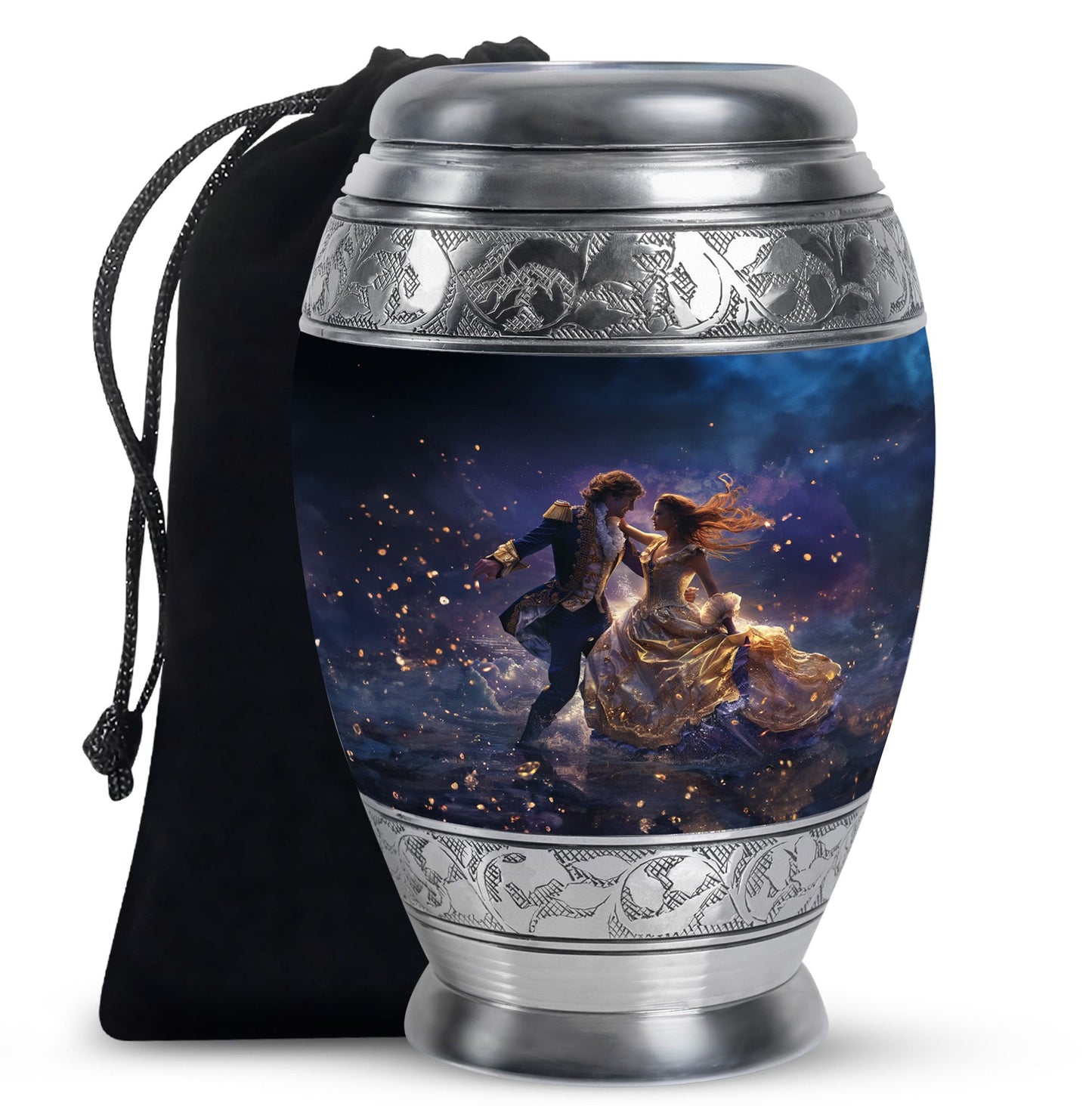 Personalized Couple Cremation Urn for Human Ashes - 10-inch, 200 cu in - Yatskia