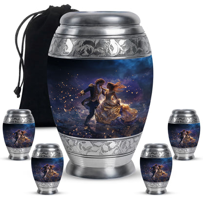 Personalized Couple Cremation Urn for Human Ashes - 10-inch, 200 cu in - Yatskia