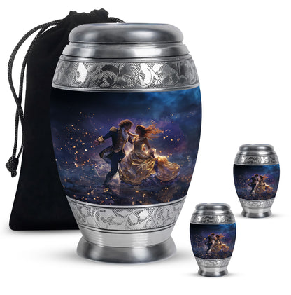Personalized Couple Cremation Urn for Human Ashes - 10-inch, 200 cu in - Yatskia