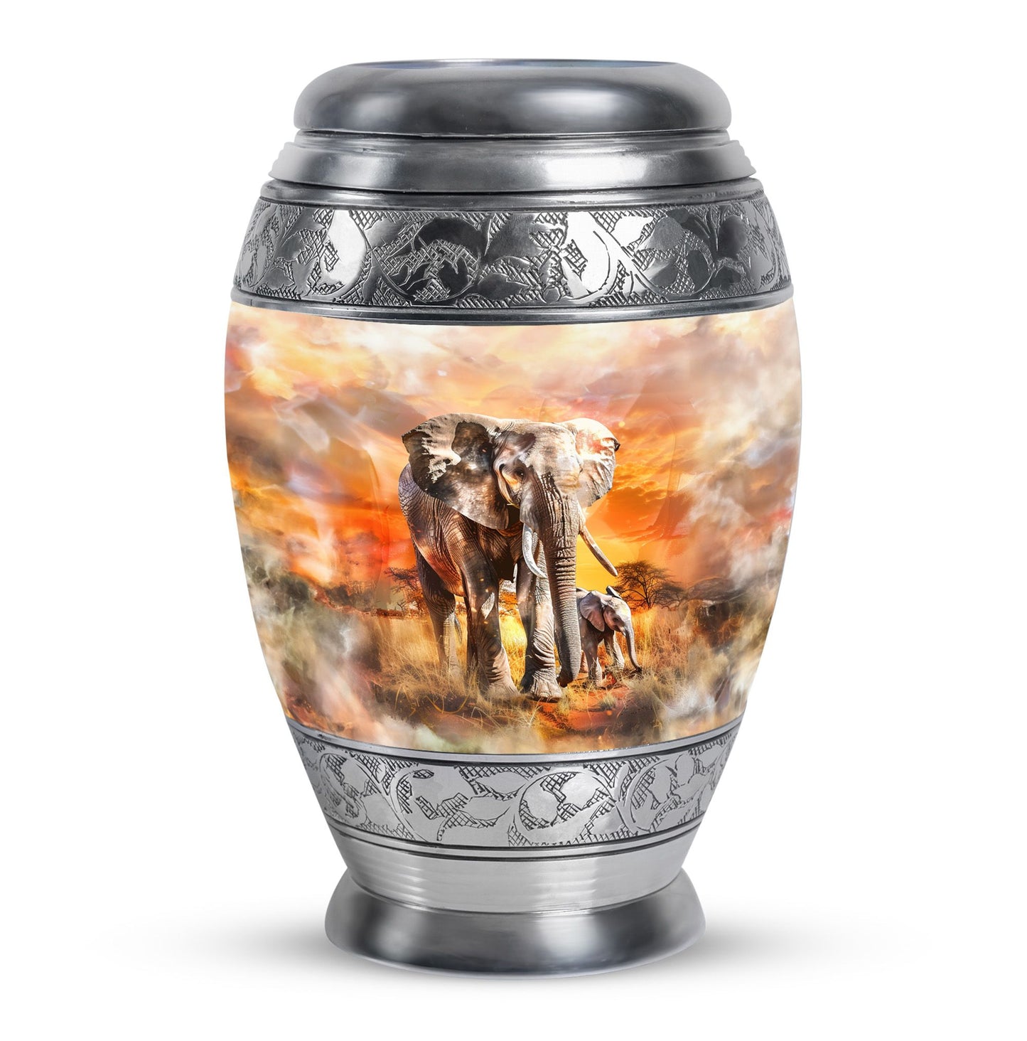 Personalized Elephant Keepsake Urn for Human Ashes - 10-inch, 200 cu in - Yatskia