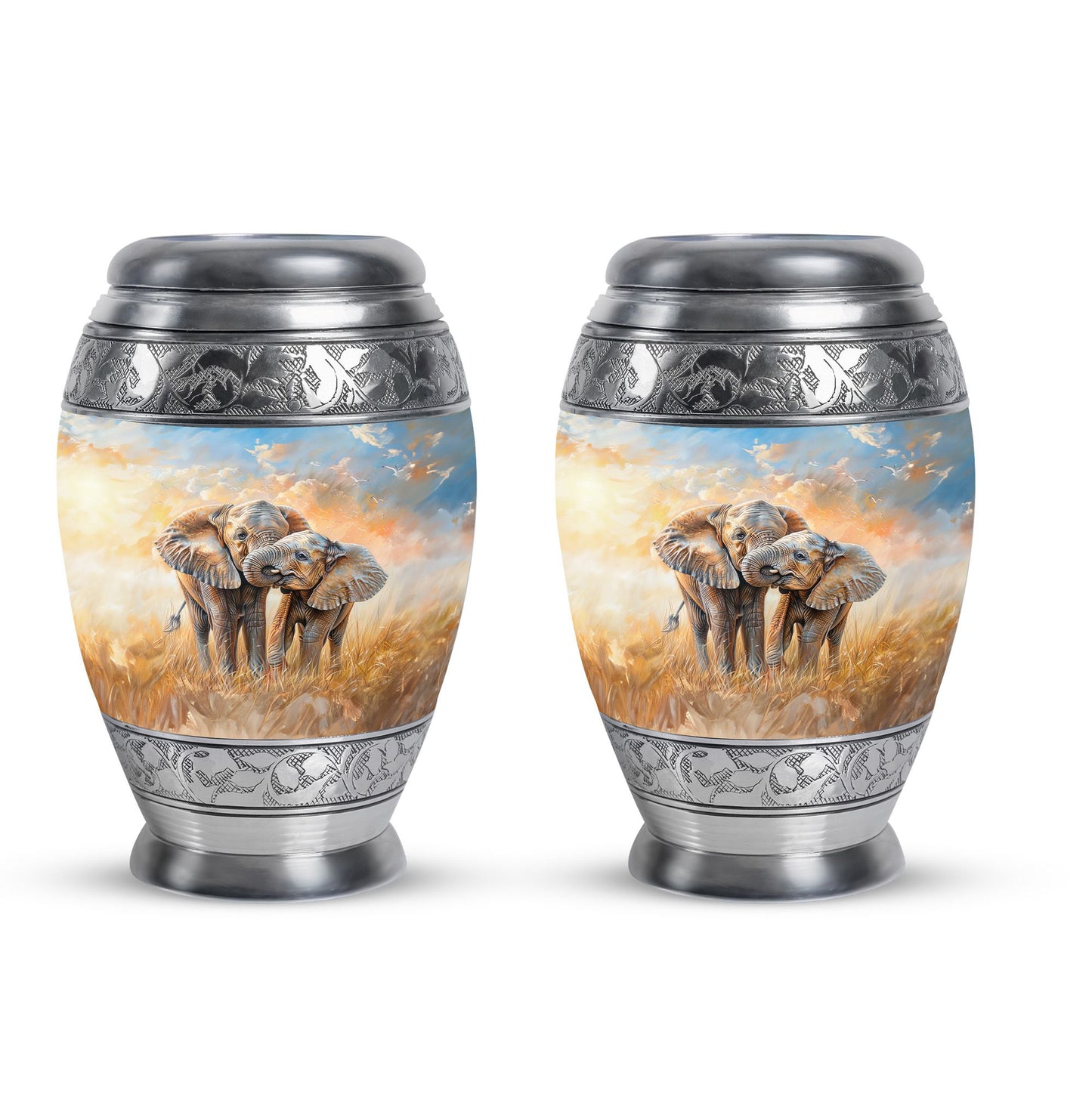 Personalized Elephant Cremation Urn for Men & Women - 10-inch, 200 cu in - Yatskia