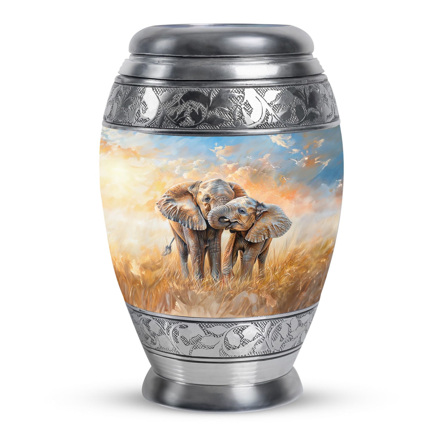 Personalized Elephant Cremation Urn for Men & Women - 10-inch, 200 cu in - Yatskia